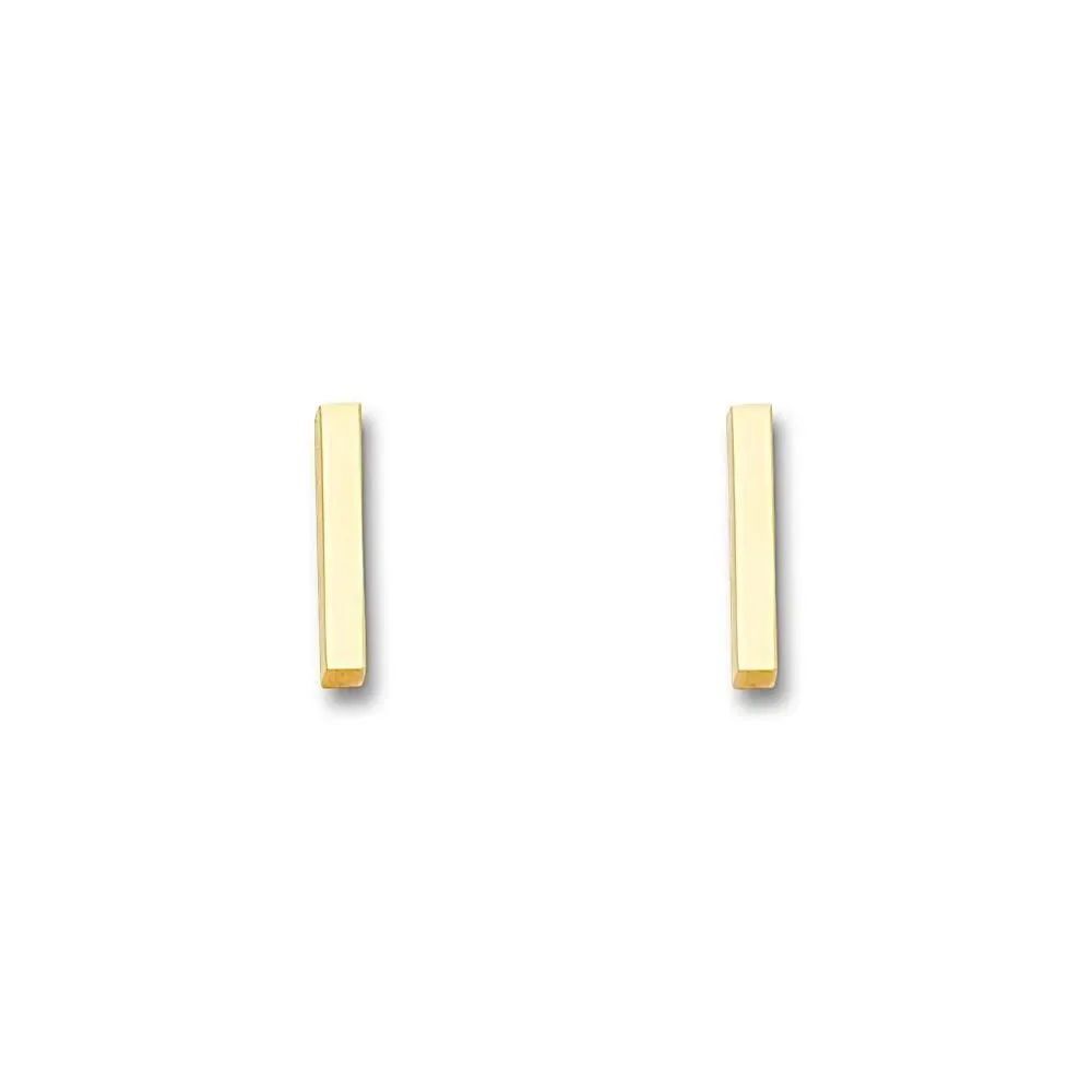 14K Solid Gold Little Bar Earrings | Dainty Jewelry By Tehrani Jewelry